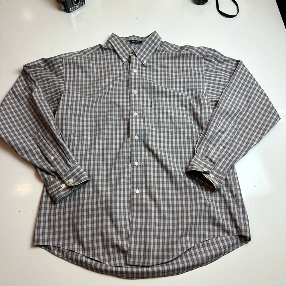 Joseph & Feiss Gray Checkered Button Down Shirt